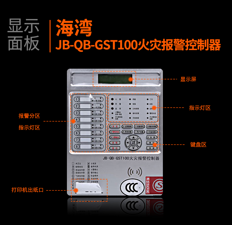 福建海灣JB-QB-GST100福建火災報警控制器顯示面板